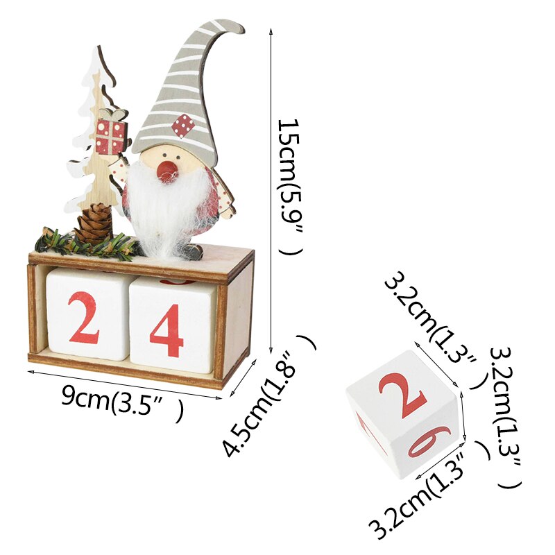 Julekalender træpynt julemand juletræ bordpynt jul advent nedtællingskalender navidad år