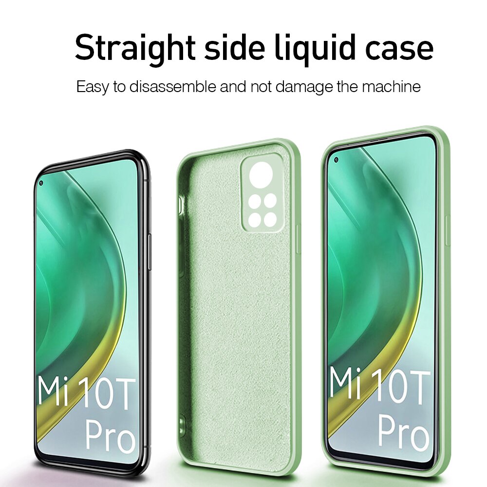 Luxury Original Square Liquid Silicone Soft Case For xiaomi mi 10t pro mi10t 10 t pro mi10tpro xaiomi 10tpro SmartPhone Cover