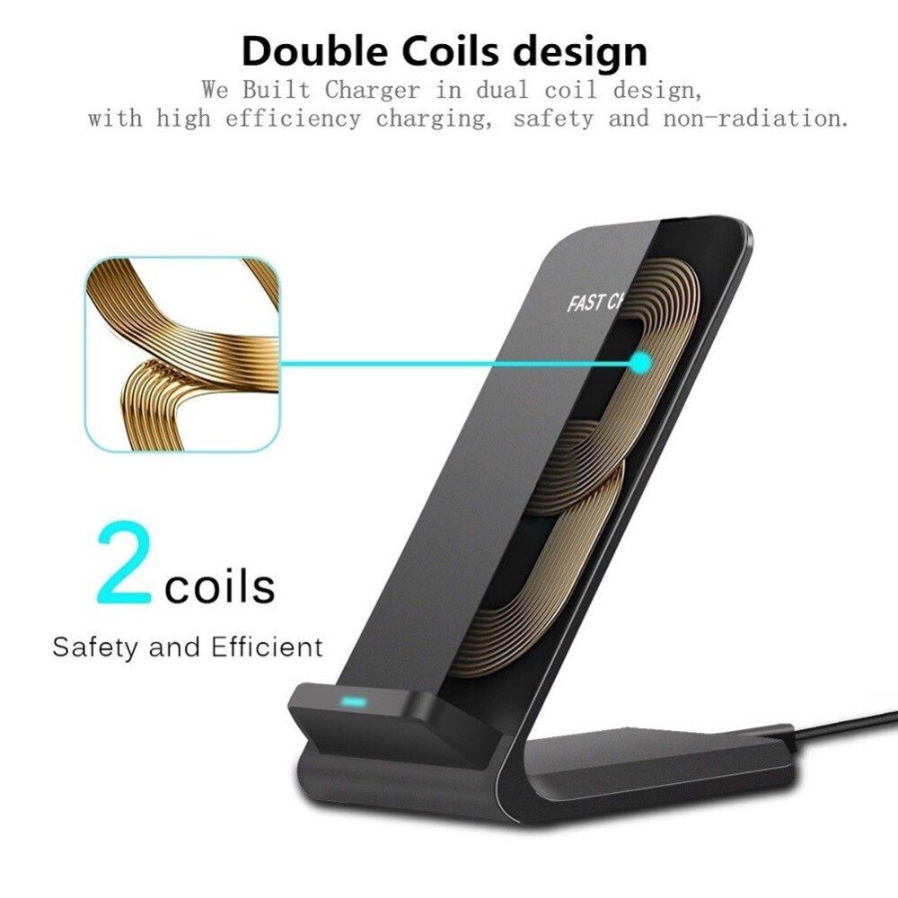 10W Qi Wireless Charger For Samsung S10 S9 S8 Note 9 Fast Wireless Charging Dock For iPhone XS MAX XR X 8 Plus USB Charger
