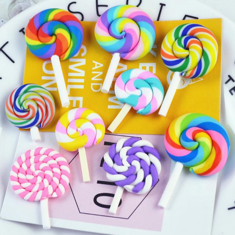 6pcs Dollhouse Re-ment Miniature Candy Colors Lollipop Pretend food for blyth,ob11,bjd 1/6 doll Kitchen Decor toys