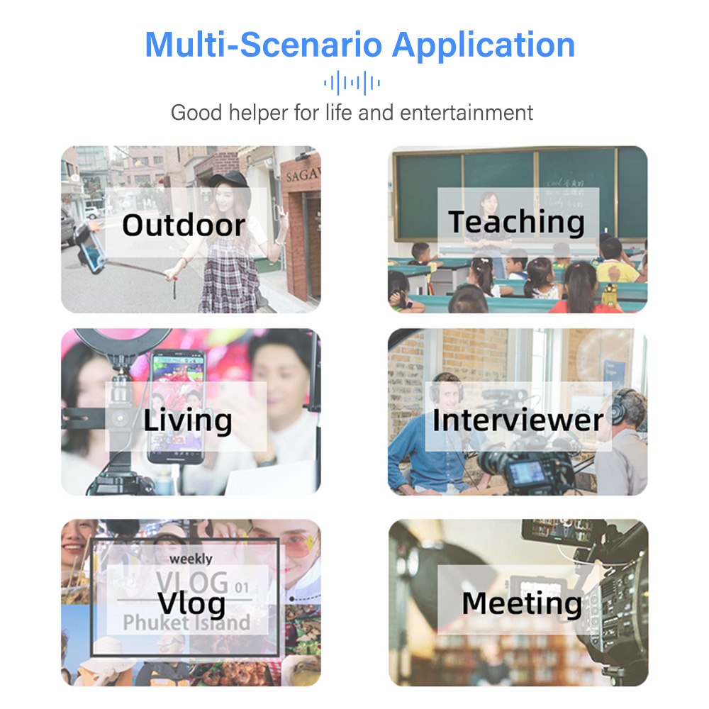 Wireless Lavalier Microphone Portable Audio Video Recording Plug-and-Play Mic For IPhone 12 13 iPad xiaomi Android Video Camera