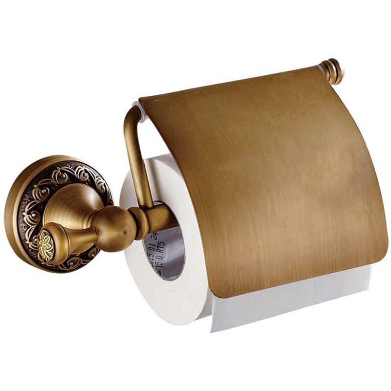 Bathroom Toilet Roller Paper Holder Lavatory Accessories Wall Maounted, Antique Brass Finished