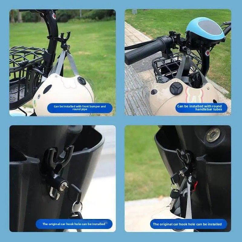 Helmetal motorcykelhjelmlås med krog tyverisikring vandtæt frontkrog fast sikkerhedshættelås til elbiler