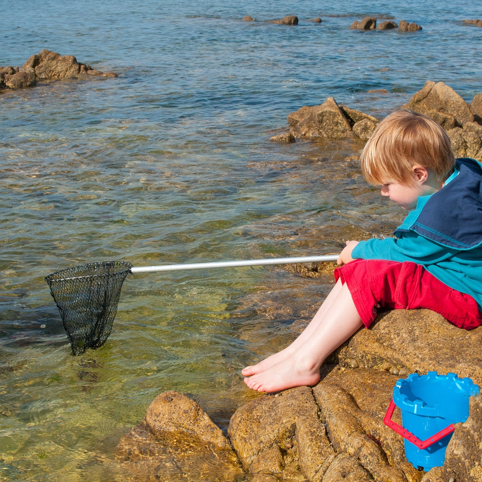 Retractable Children's Fishing Net And Insect Net Folding Bucket Retractable Multi-purpose Thicken Fishing Car-washing Gadget