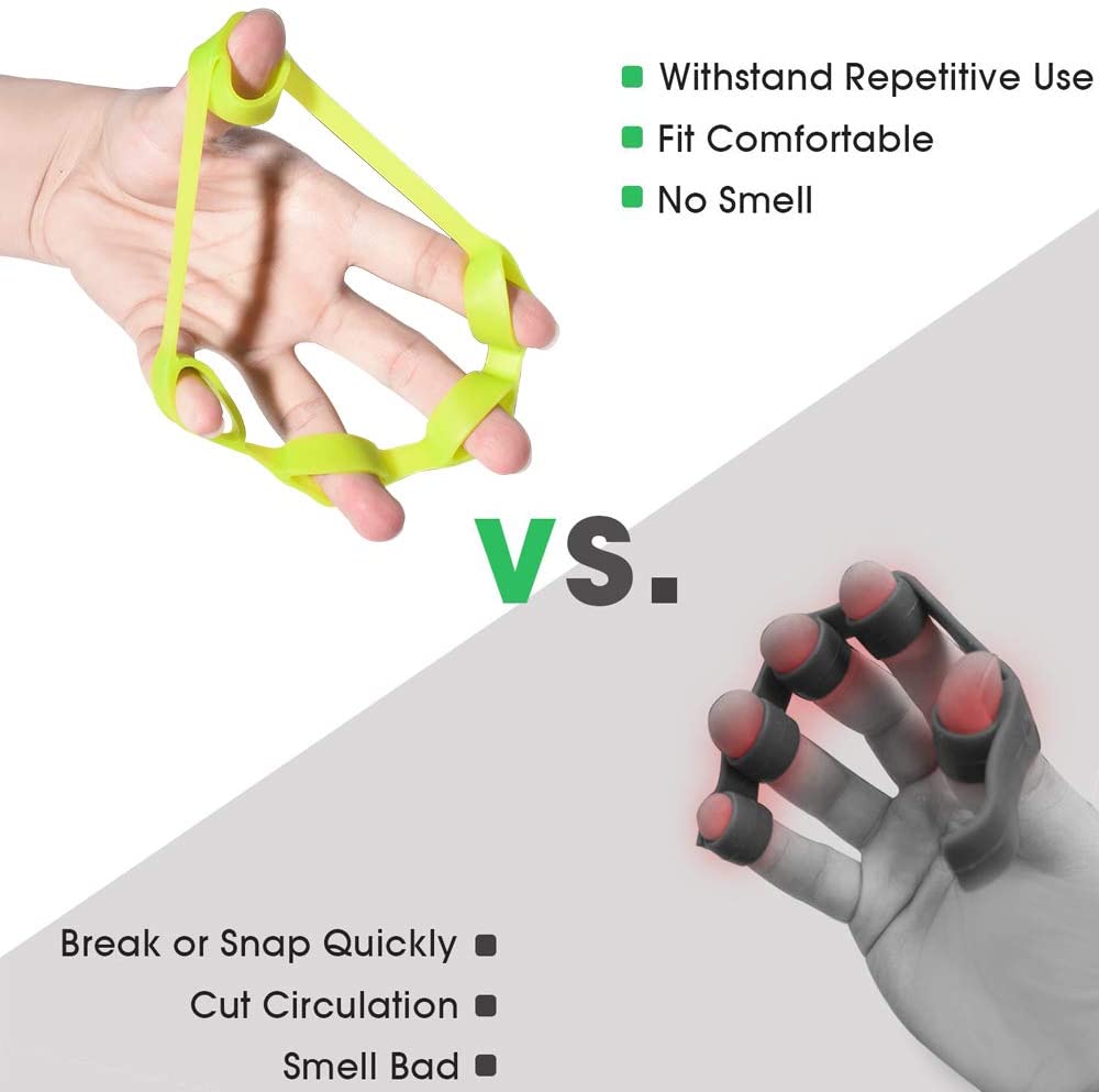 Pinza de mano de silicona expansor de dedo, ejercitador de fuerza para muñeca, bandas de resistencia del deportista para Fitness, 6 uds.