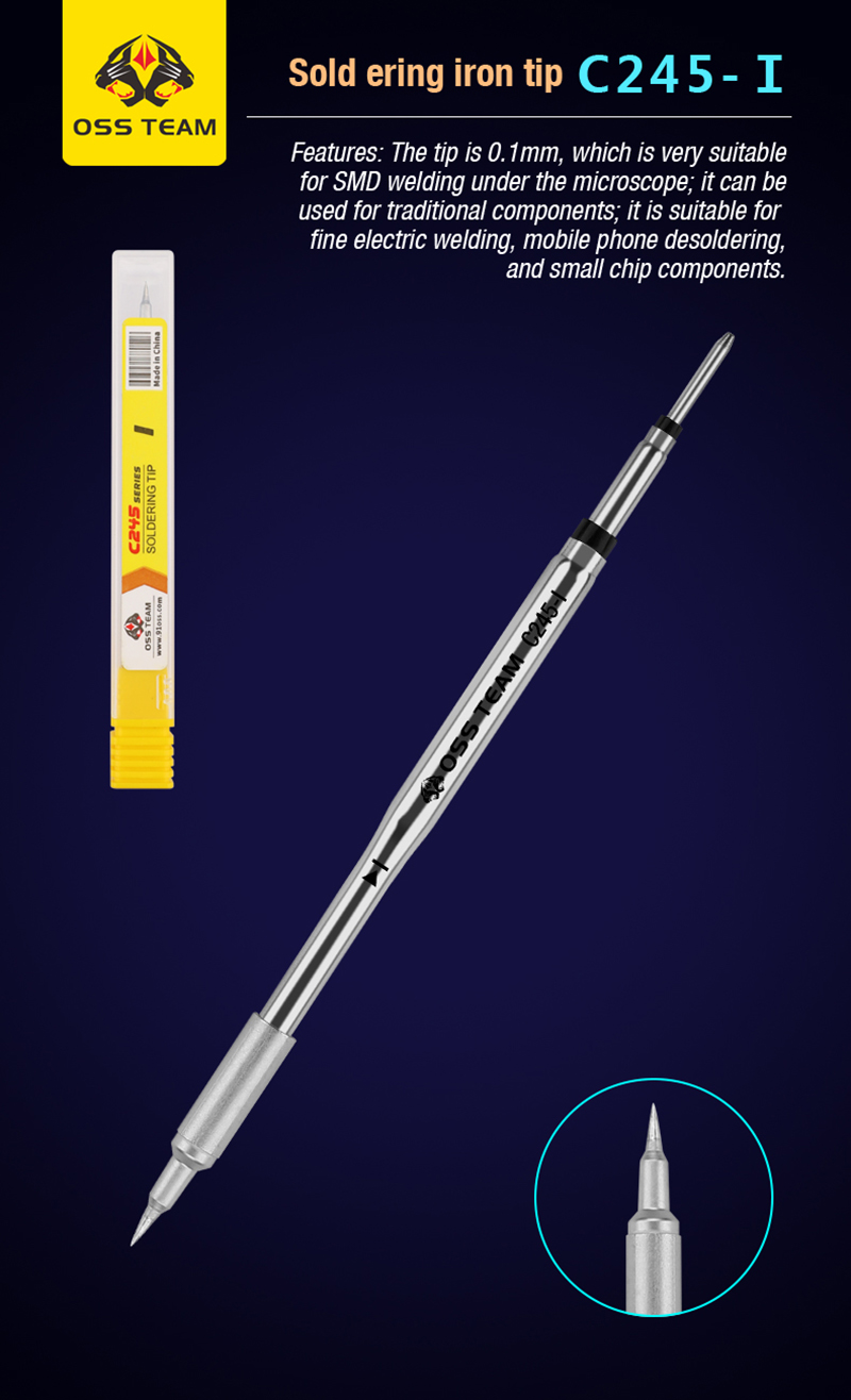 OSS Tips C245 C210 C115 Universal C245 C210 C115 Soldering Iron Cmpatible SUGUN Maant GVM OSS PPD Soldering Station Handle: GOLD