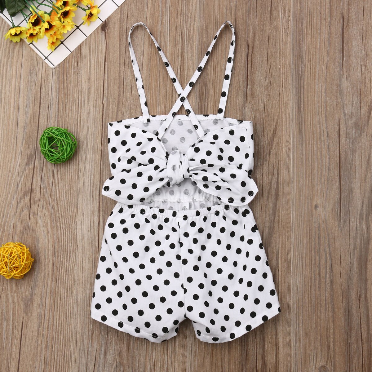 Toddler Kid Baby Girls Clothes Sling Jumpsuit Romper Dot Overalls Outfits Set Sleeveless