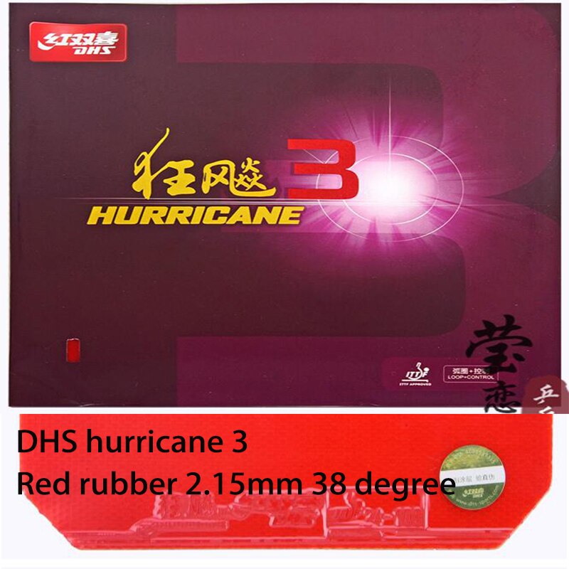 Original DHS Hurricane 3 Table Tennis Rubber pimples in table tennis rubber table tennis rackets racquet sports indoor sports: 38 215 red