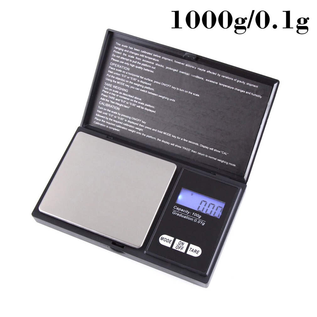 Small Jewelry Scale 0.01G High Precision Scale Jewelry Scale Herbal Gram Scale Gold Jewelry Pocket Scale: 1000g 0.1
