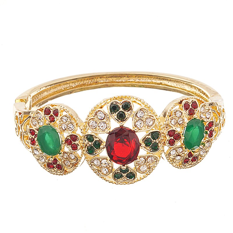 Marokkaanse Hart Vorm Goud Kleur Metalen Armbanden Voor Vrouwen Kleuren Strass Armbanden Armbanden Sieraden: gold 1