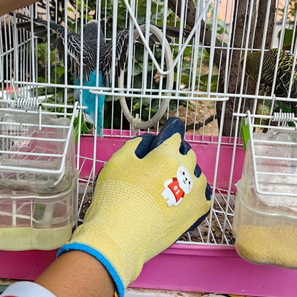 Guantes de trabajo multiusos duraderos para niños, manoplas protectoras de animales de dibujos animados con 13 agujas, guantes de seguridad antideslizantes para jardinería, deshierbe