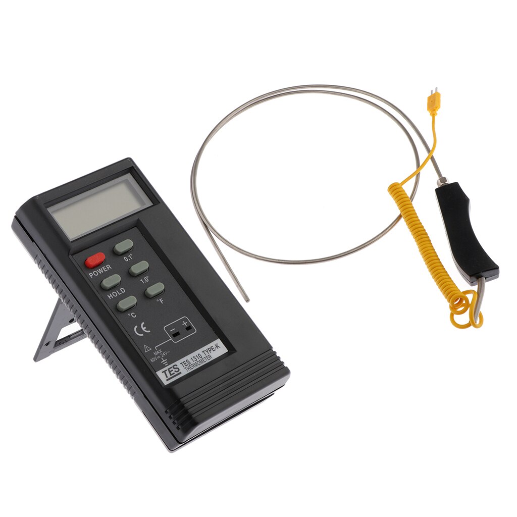 Digital Thermometer Pocket LCD + K-Type Thermocouple Temperature Probe, Stainless Steel Probe In Temperature Range 0-1300