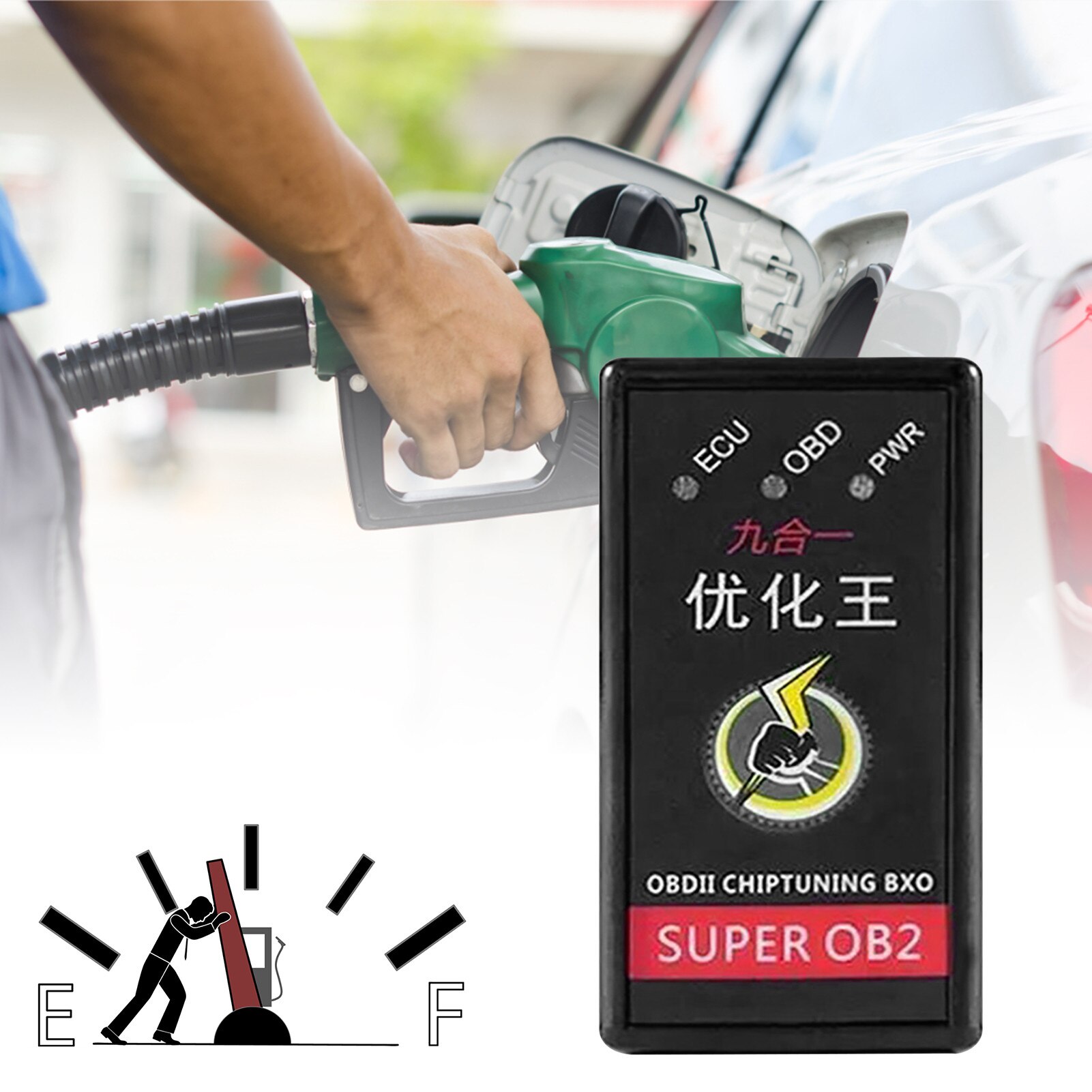 Caja de ajuste de Chip de rendimiento ECO OBD2, Ahorrador de combustible para coche, más potencia, par Nitro OBD 2 ECOOBD2, ahorro de Gas diésel, benzina