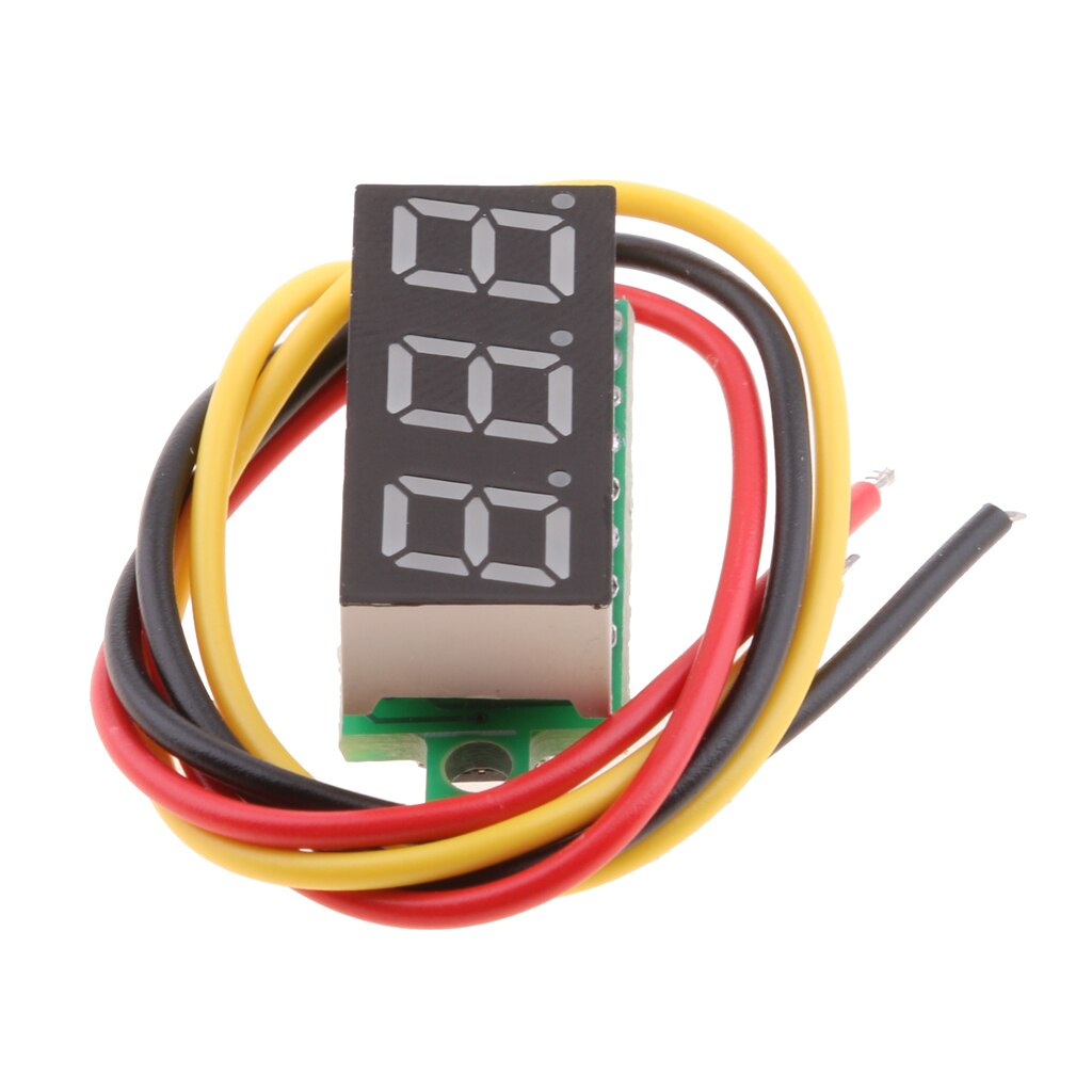 Mini Digitale Dc Voltmeter, Drie Draad 0 - 100V Dc Voltmeter Voltage Tester, volt Test Meter - 4 Kleuren