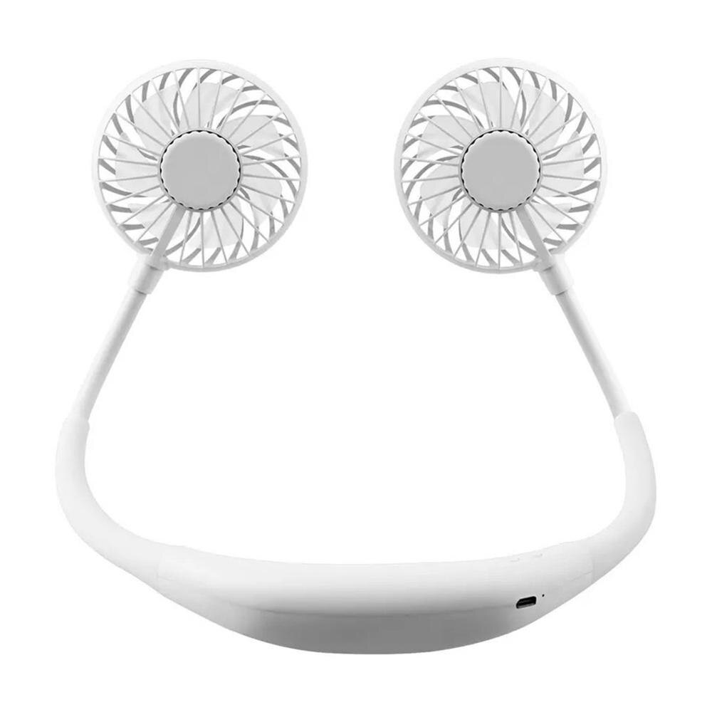Tembel spor asılı boyun Fan hava soğutucu Fan açık uygun USB şarj yaratıcı öğrenci Mini elektrikli hava soğutma fanı: white