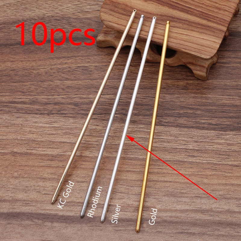 10 stücke 125x3mm Metall Eisen Haar Stifte leer Basis Einstellung Haar Stock für Frauen Schmuck Massen Erkenntnisse komponenten DIY Zubehör: Silber- Farbe