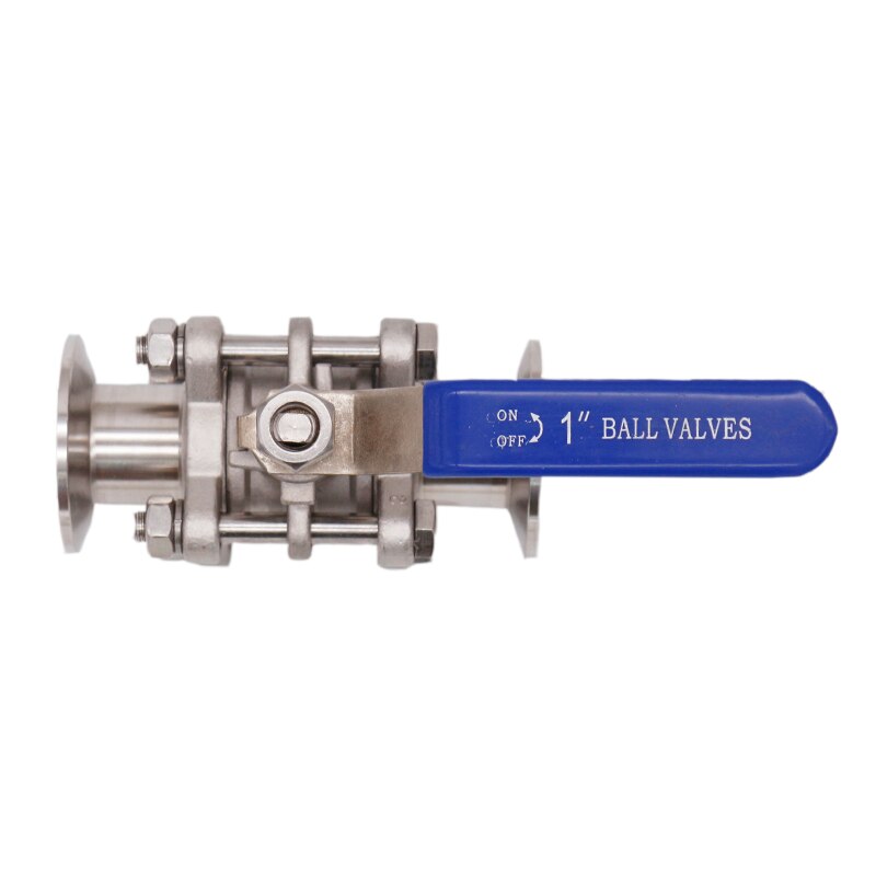 1" Tri-Clamp 3-Piece Ball Valve 50.5mm OD Sanitary 304 Stainless Steel Homebrew Hardware