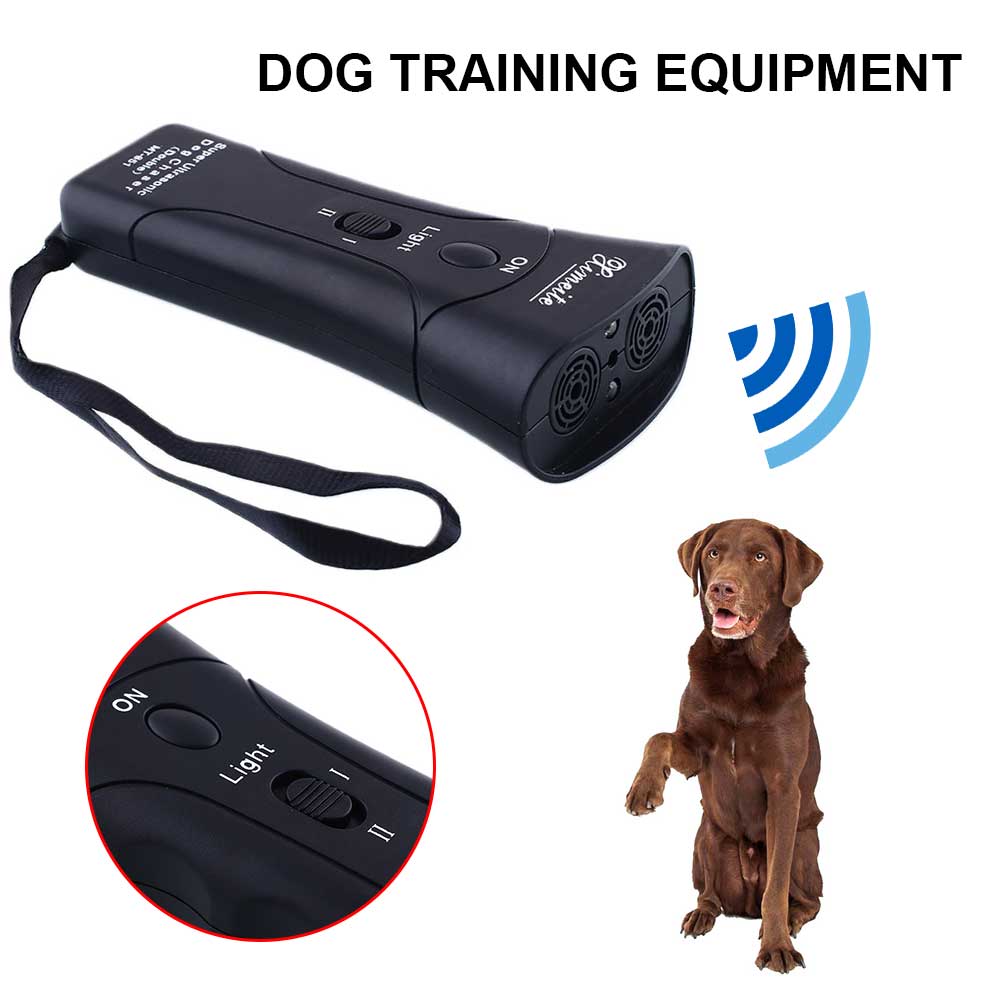 1pcs Dog Training Device Ultrasonic Repeller Chaser Flashlight LED Trainers Effectively Stop Pet Housing Attack Dog Supply