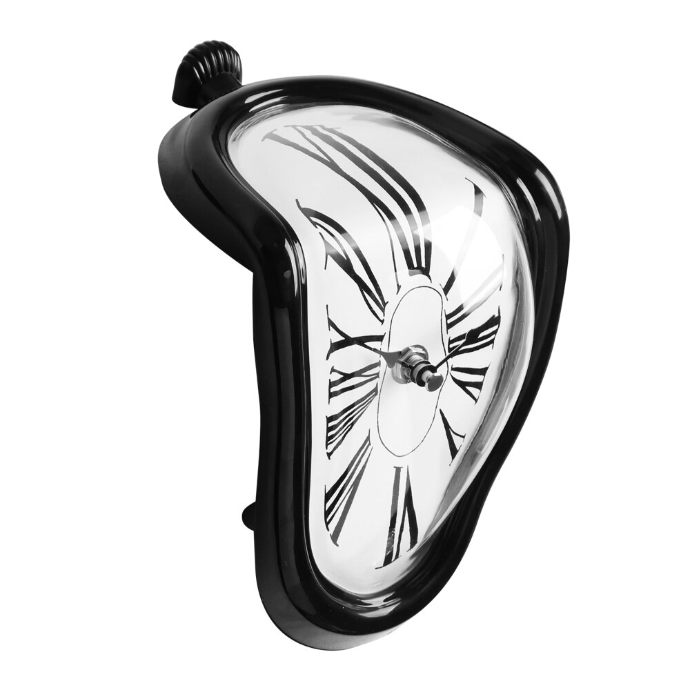 De wandklok woondecoratie accessoires modern met Romeinse cijfers is een surrealistische Italiaanse muur horloge in de muur: Black