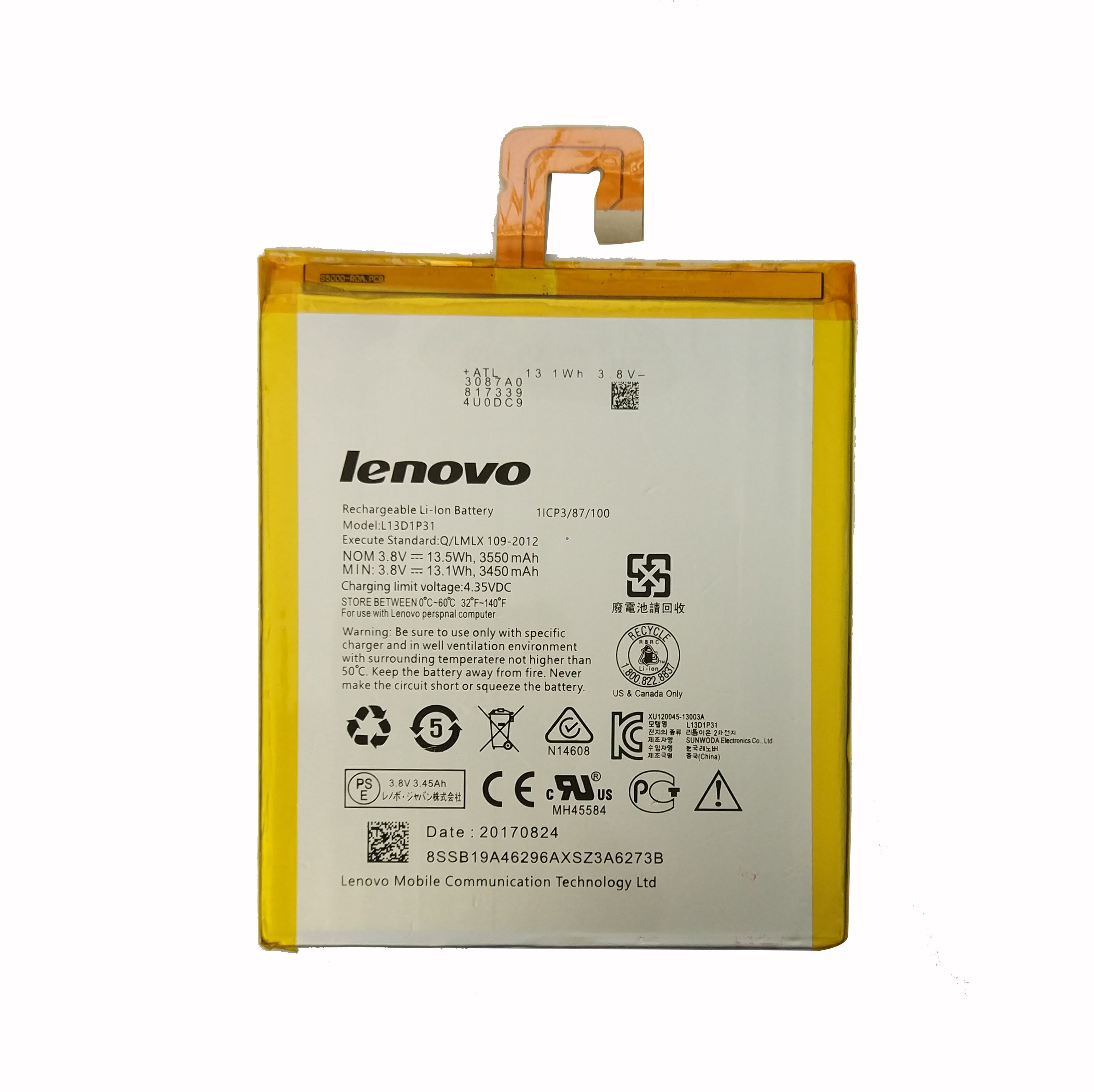 3500mah original akku Für Lenovo Tab3 730 TB3-730 TB3-730X TB3-730F TB3-730M L13D1P3 Tablet Batterie