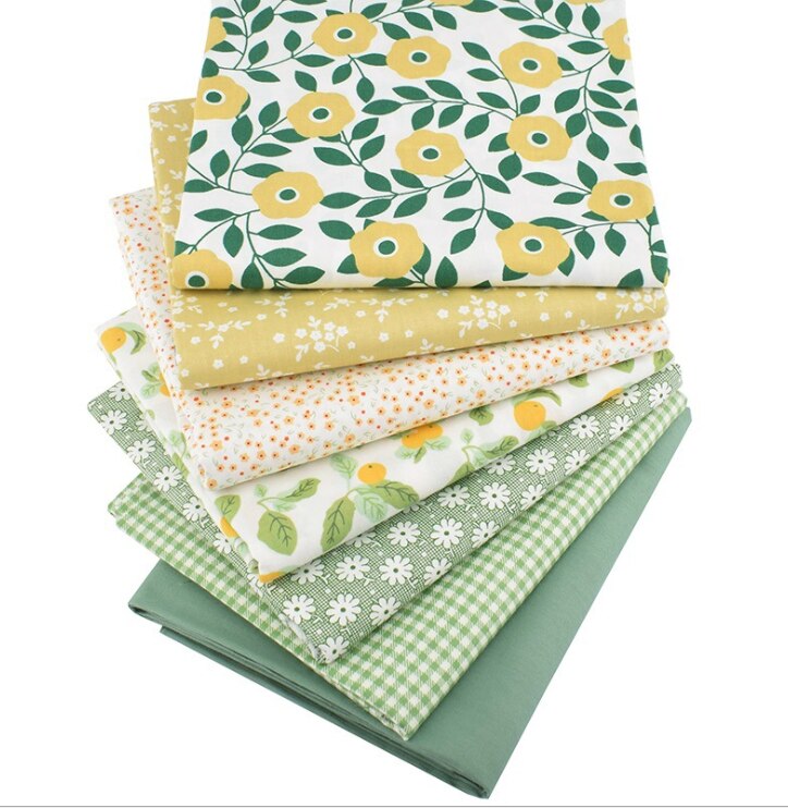 Tkaniny metry szary granatowy kwiat pled paski tkaniny bawełniane na ubrania sukienki szycia poduszki koc tkaniny dla lalek DIY Meterial: zielony