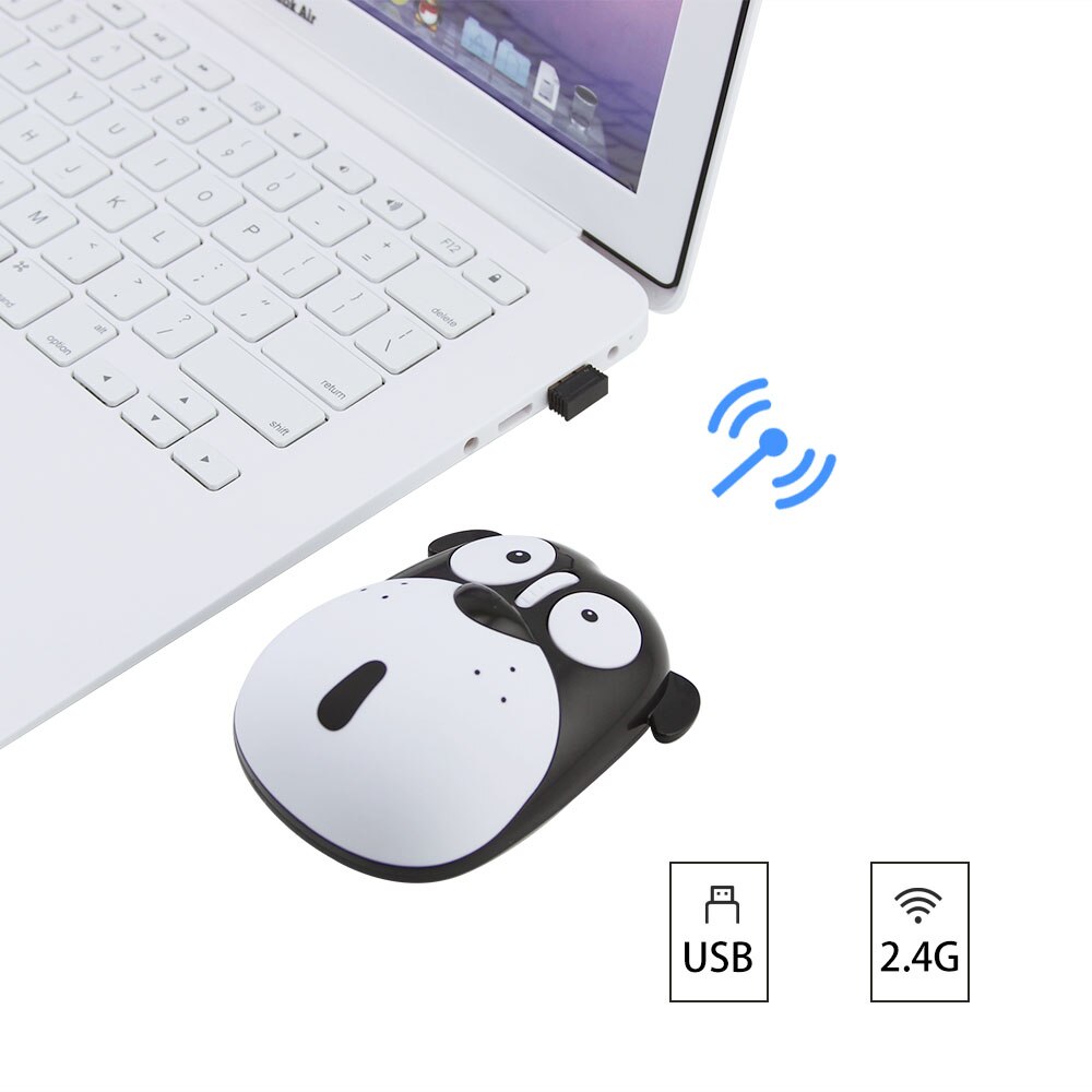 Souris de dessin animé sans fil, chargement sans fil pour chiots, silencieux, mignon, Panda, Bluetooth, pour PC,