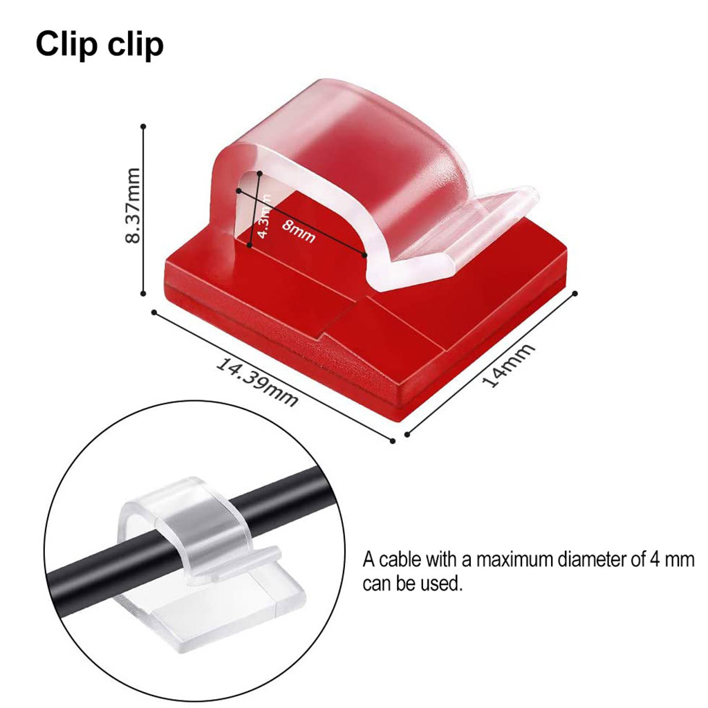 10/20/50Pcs Cable Clips Self Adhesive Cord Management Office Wire Holder Organizer Clamp Self-adhesive Car Wire Clip Accessories