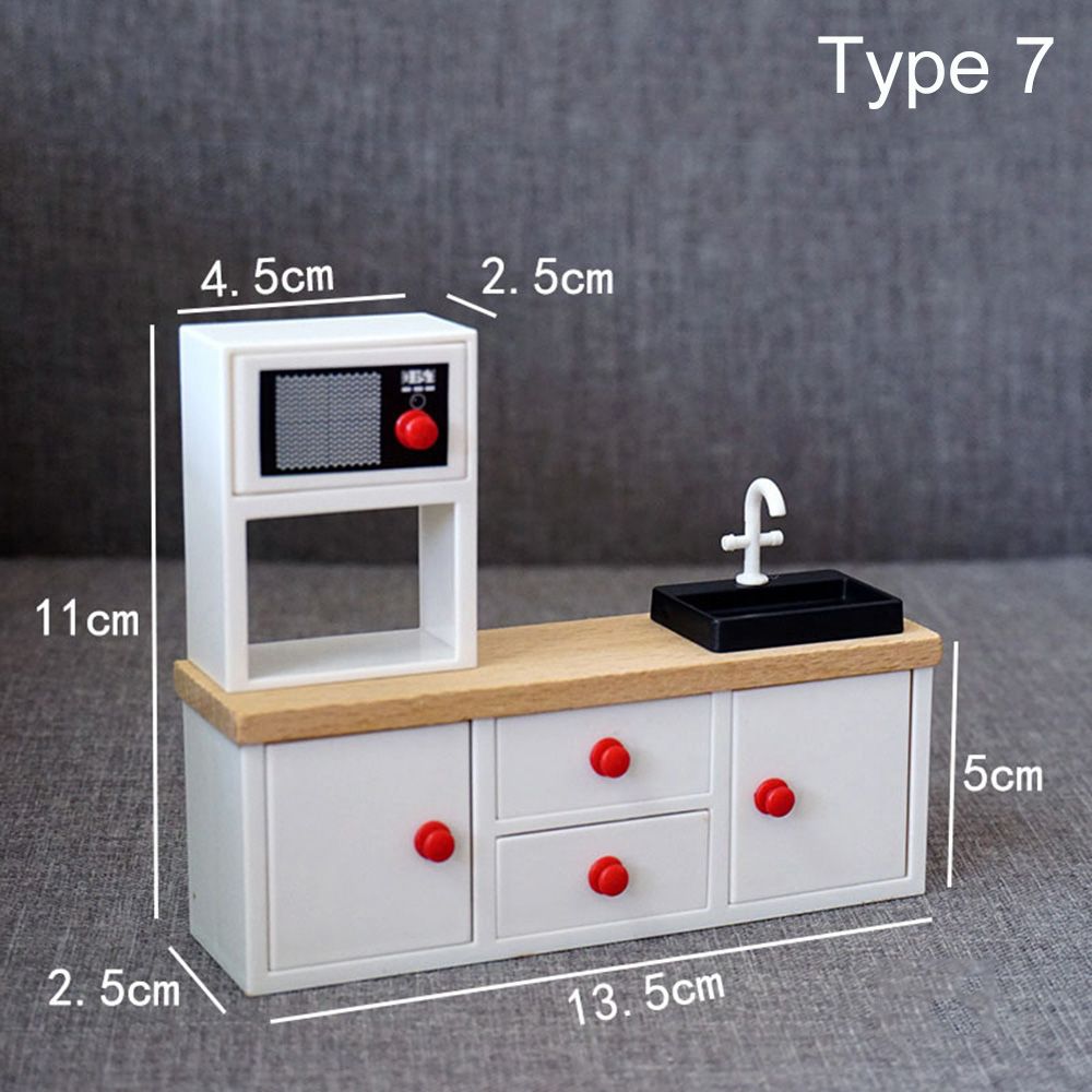 1:12 Schaal Poppenhuis Miniatuur Meubels Sofa Bed Kledingkast Tv Kast Mini Inrichting Scene Model Spelen Huis Micro Landschap: Type 7