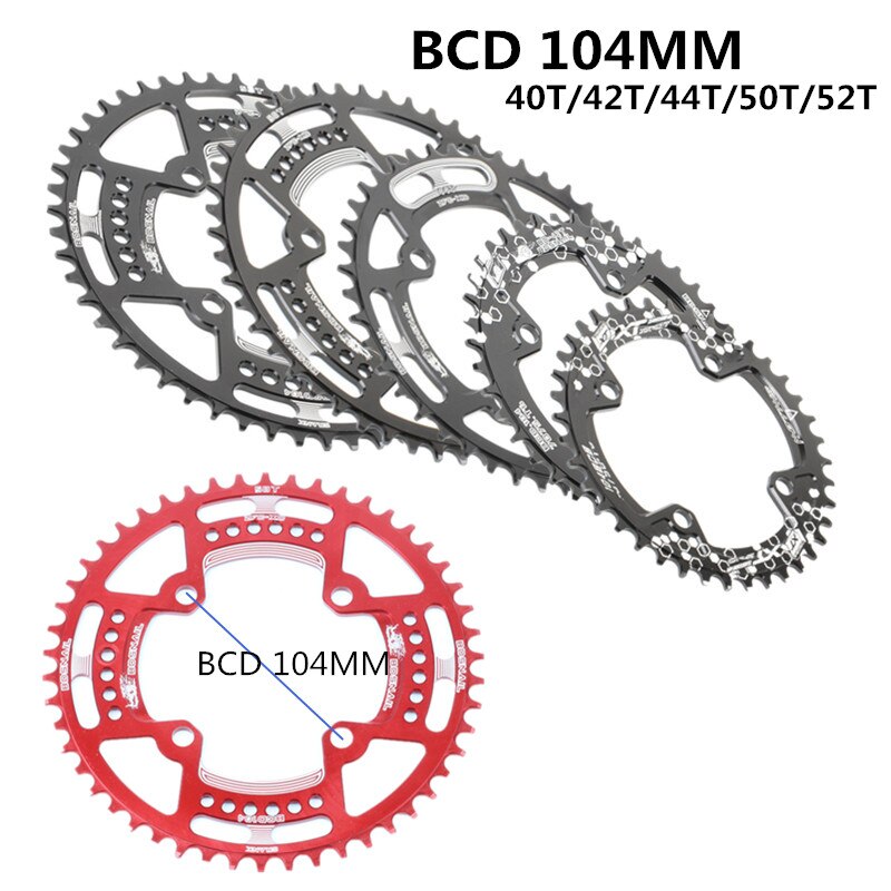 104 bcd 40/42/44/50/52t mountainbike kettingblad mtb crankstel aluminium smal breed kettingblad