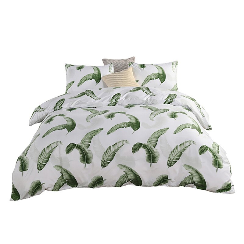 2 or 3 stk. tropisk palme blade sengetøjssæt, astronaut dynebetræk sæt med lynlås lukning , 1 dynebetræk , 1/2 pudebetræk: -en / Os konge -264 x 228