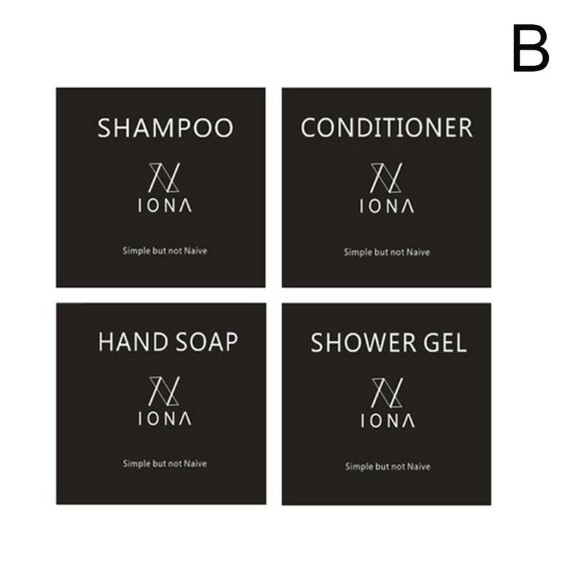 Labels Set Soap Dispenser Sticker Set Waterproof Unique Bottle Stickers Removable Shampoo Conditioner Labels Stickers: B-4pcs