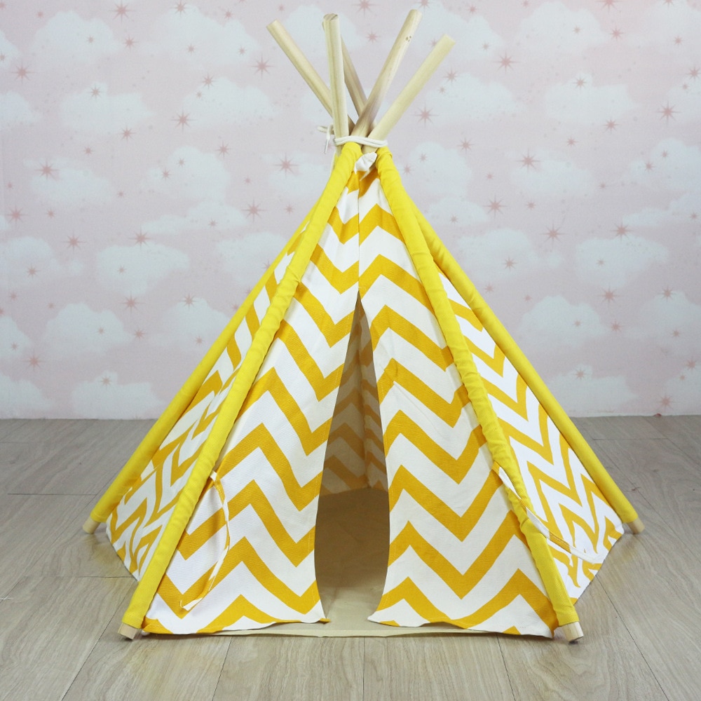 Chevron Canvas Dog Teepee No Cushion 24" Tall