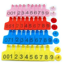 Øremærker til husdyr, øremærker til ko, identifikationsmærker til grise og får i tpu-plastik, brugerdefineret logo og nummer, 100 stk.