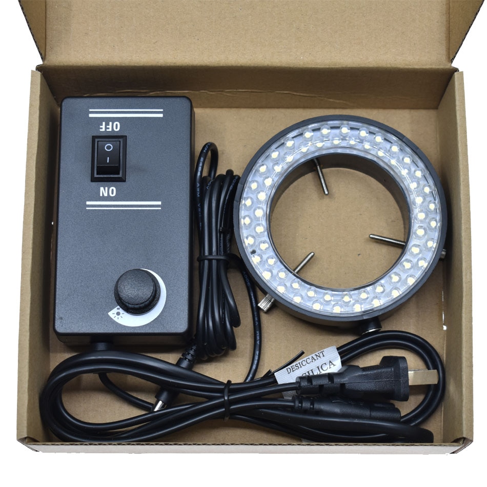 Verstelbare 60 LED Ring Light illuminator Lamp Voor Industrie Video Stereo Microscoop Lens Camera Vergrootglas