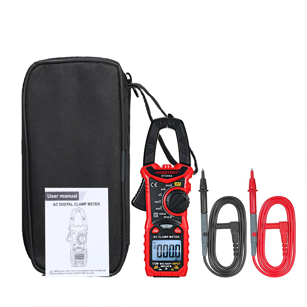 AC/DC Digital Clamp Meter Measuring Clamp Multimeter Current Clamp Current, Frequency, Resistance NCV Digital clamp meter