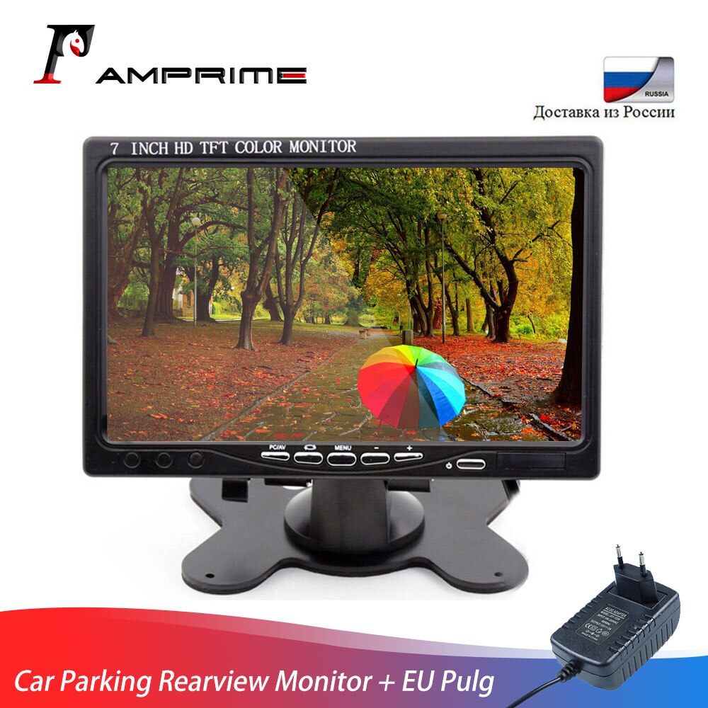 AMprime Parkeer Achteruitkijkspiegel Reverse Monitor HDMI VGA Digitale Display Voor Auto Backup Camera Omkeren Monitor Met EU Power Plug