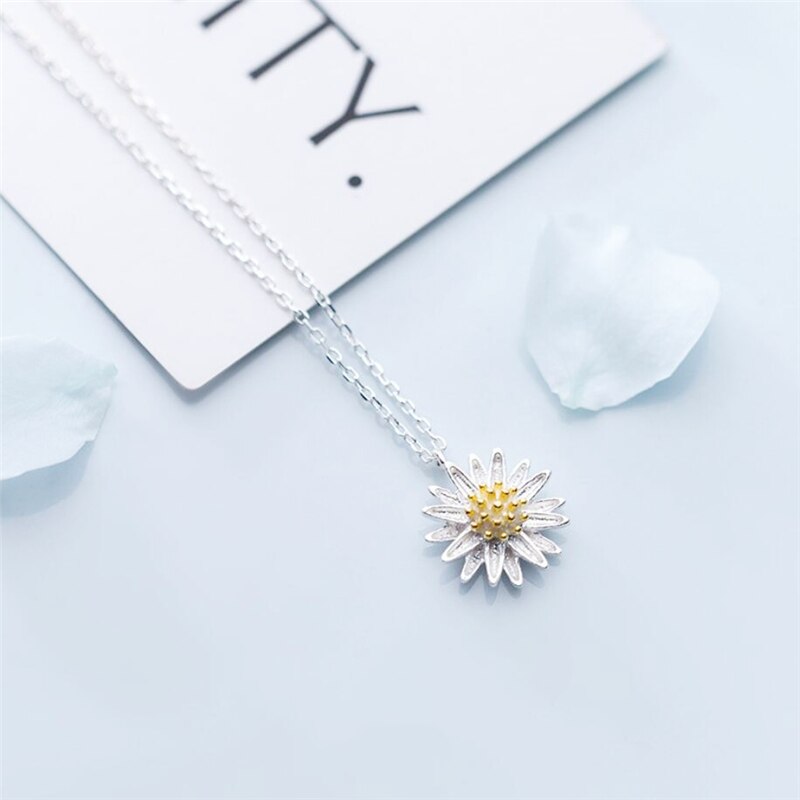 Collier en argent Sterling 925, Daisy, style coréen, style de personnalité, bijoux pour femmes, SNE032,