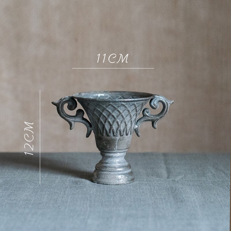 Vintage gamle jernvaser blomsterværelse hjem nordisk indretning gylden sølv europæiske blomster pottebæger klassisk dekoration salon casa: Stil 15