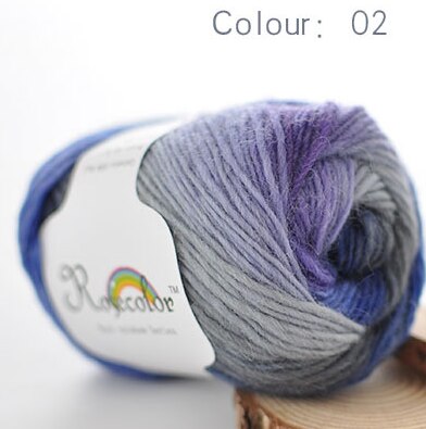 100% Wol Garen Regenboog Kleur Voor Hand Breien Haak Hand-Geweven Dikte Wollen Garen Wollen Garen Haken Sjaal Draad: 02