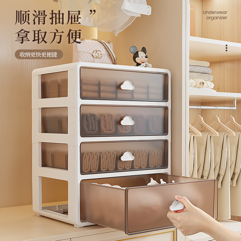 Underwear and underwear storage box, dedicated for storing socks and close fitting clothing, bra three in one storage box