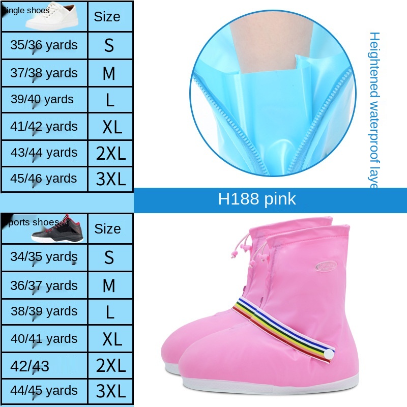 Copriscarpe impermeabili copriscarpe antipioggia riutilizzabili antiscivolo per Sport all&#39;aria aperta con copriscarpe interne resistenti all&#39;acqua: Colore rosa / XXL