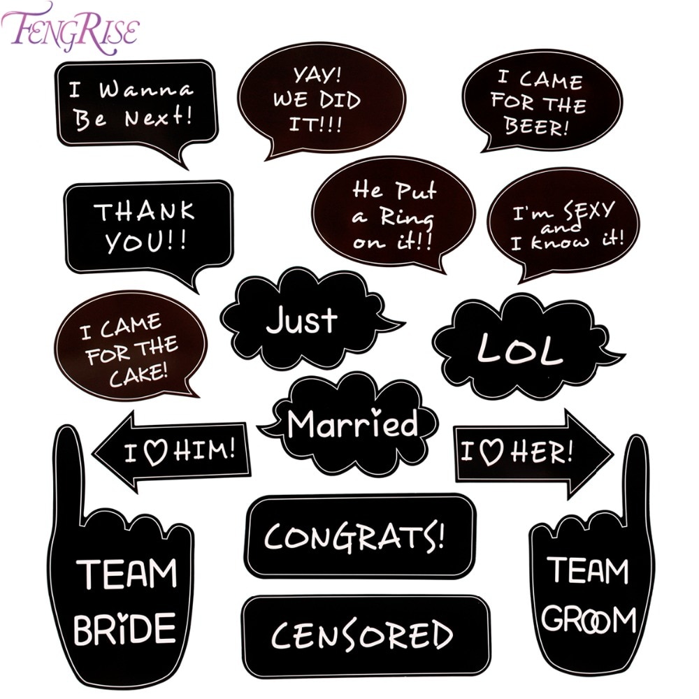 FENGRISE Photo Booth Props Bruiloft Decoratie Team Bruid Bruidegom Schoolbord Photobooth Bruids Douche Bruiloft Evenement Feestartikelen