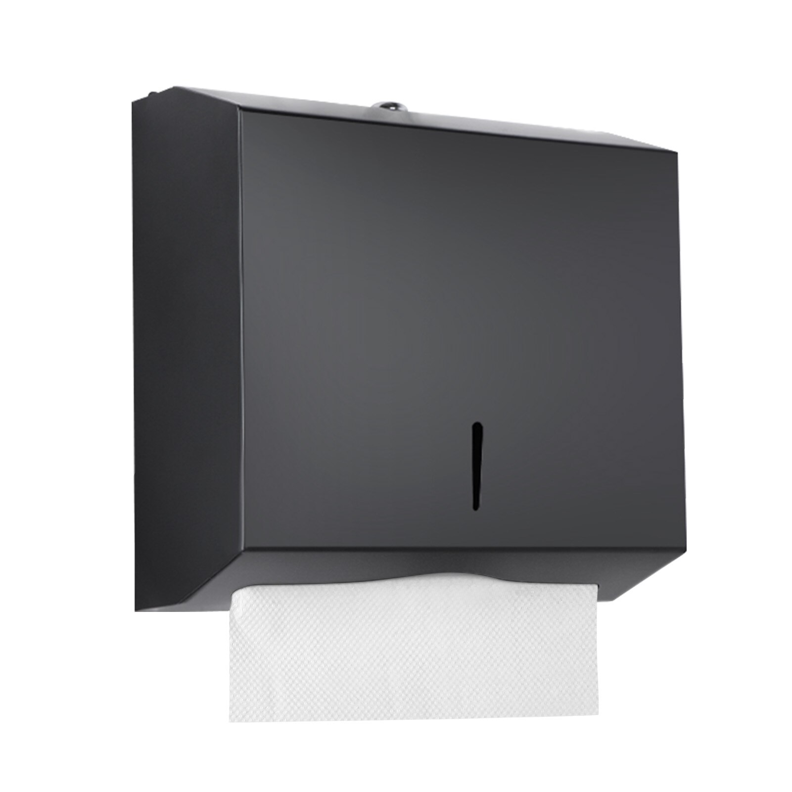 Wall Mounted Bathroom Tissue Dispenser Stainless Steel Tissue Box Holder for Multifold Paper Towels with Safety Lock for Toilet: F