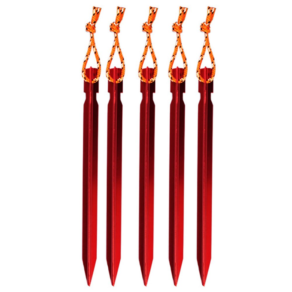 5 stücke Heringe 18cm Aluminium Zelt Stake mit Seil Im Freien Zelt Nagel Peg Camping Wandern Ausrüstung Reisen Zelt zubehör: 5pcs Red