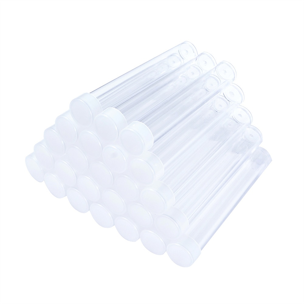 100pcs Clear Bottle Plastic Bead Containers for Jewelry Packaging Beads Storage Size about 78mm long 13mm wide