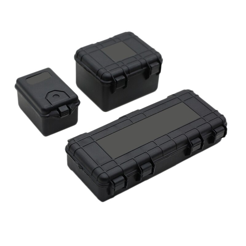 3 stuks plastic rc-auto-opbergdoos decoratiegereedschap voor traxxas trx 4 axiale scx 10 90046 d90 1/10 rc crawler-accessoires: Zwart