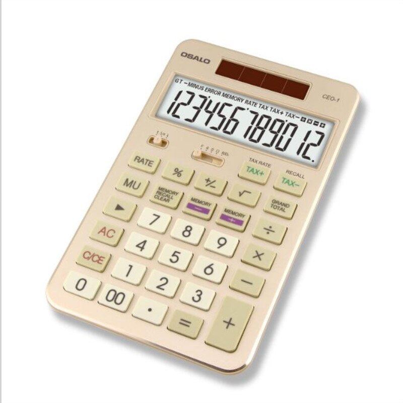 CEO-1 Flat panel calculator business office desktop solar calculator 12-bit display tax calculators