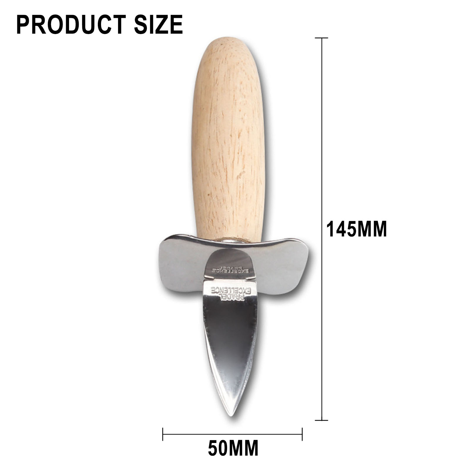 Portable Stainless Steel Seafood scallop pry knife with wooden handle Oyster knives Sharp-edged Shucker Shell Seafood Opener