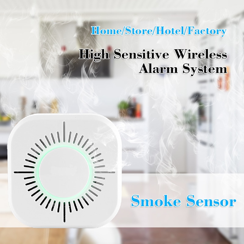 Intelligent Smoke Detector Sensor Wireless 433MHz Fire Security Protection Alarm Sensor with Sonoff RF Bridge APP Remote Control