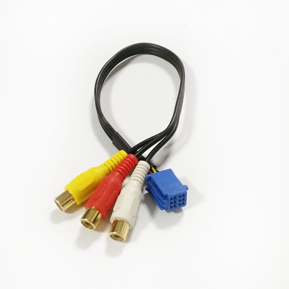 Biurlink 6 pin rca wire bil dvd navigation rca line out kabel adapter til toyota navigation blå 6 pin stik